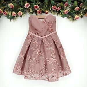Alyce Paris Strapless Sequined Dress in Rosewood Size 10